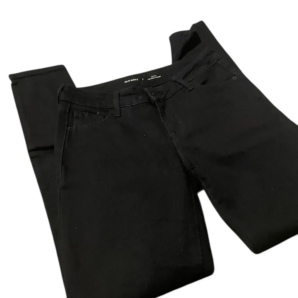 Old Navy Classic Black Denim Pants high rise rockstar super skinny size 4